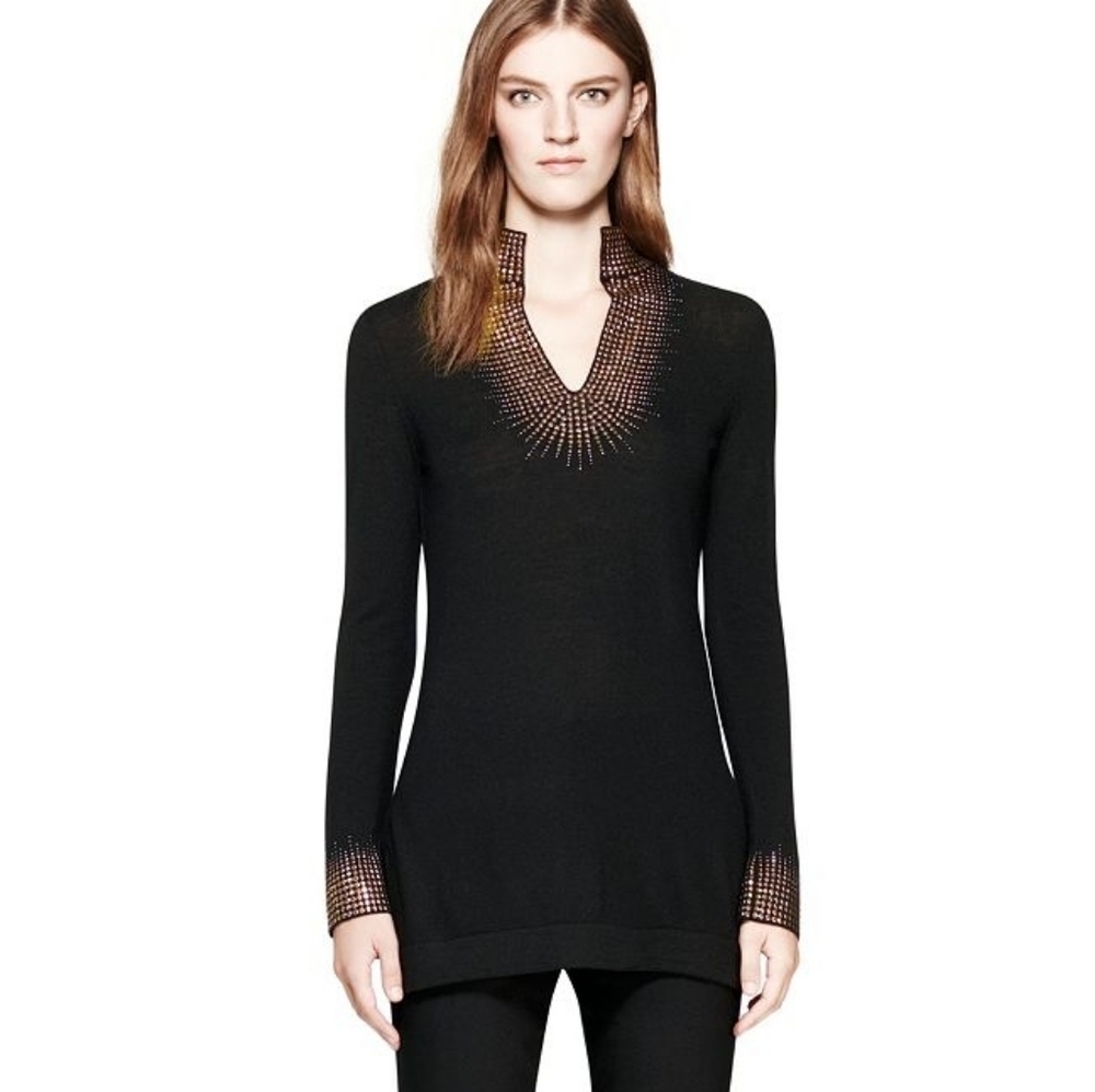 Tory Burch Embellished Merino Wool Tunic
